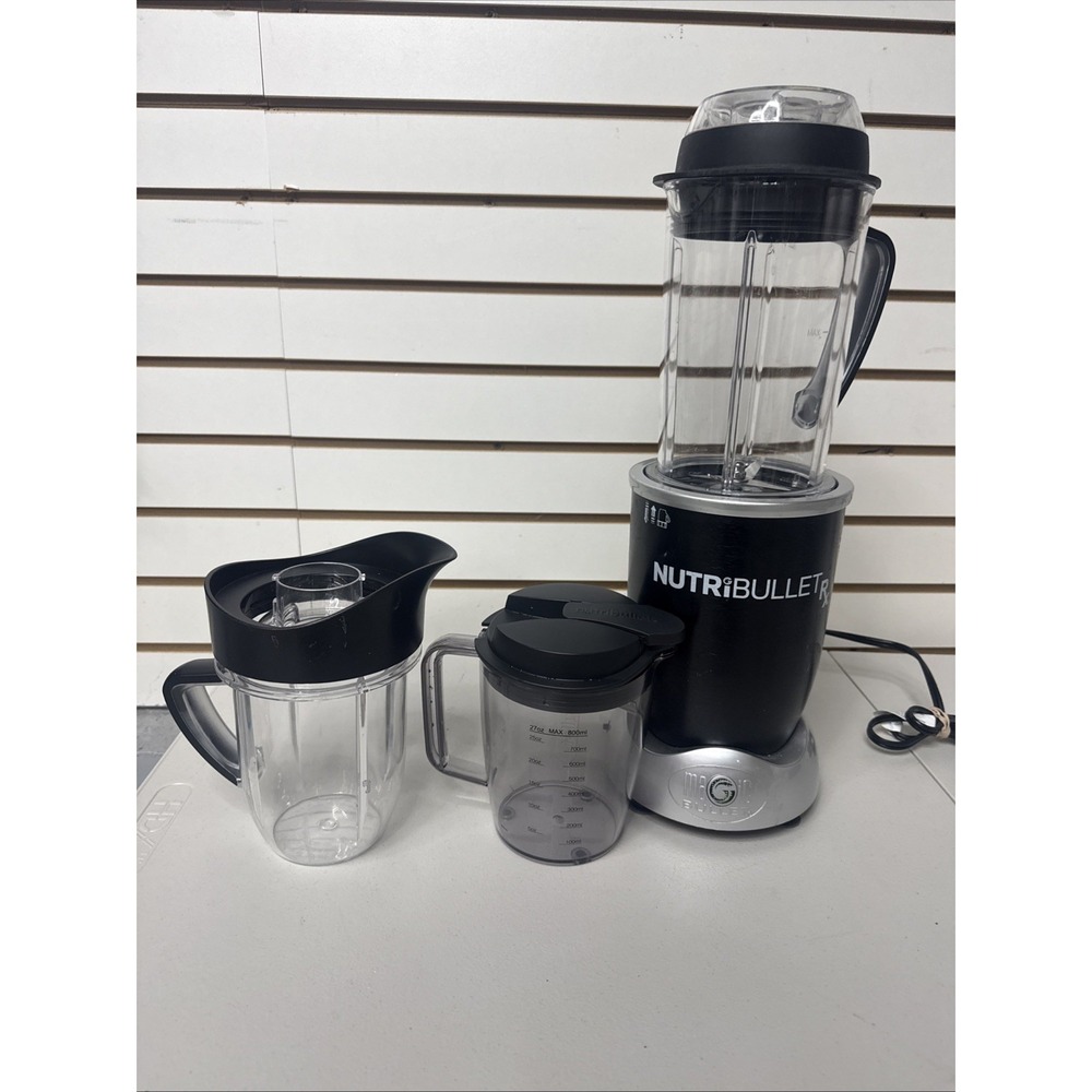 NutriBullet RX NB-301 Blender 1700W w/ 2 Extra Pitchers & Lids Black Tested